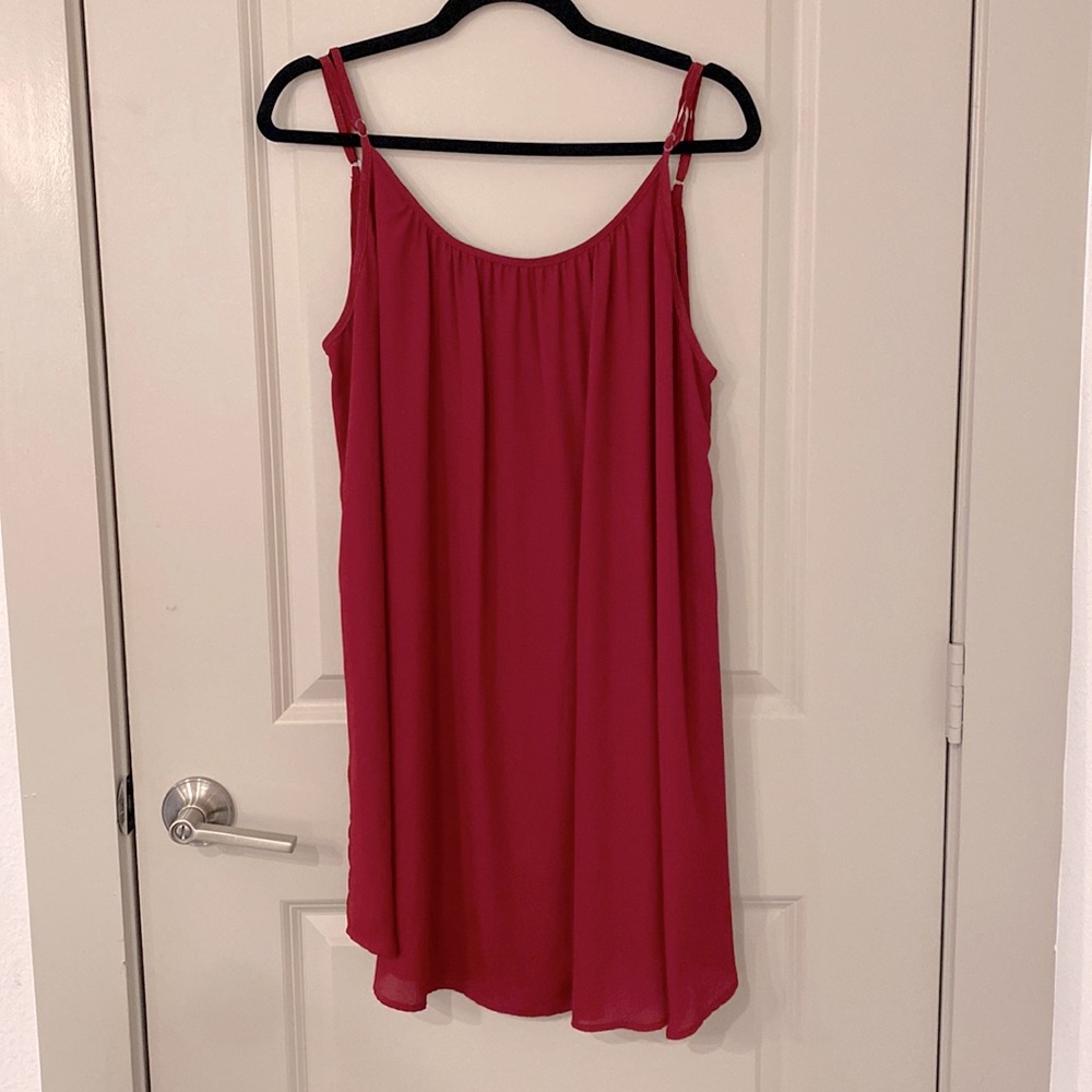 Maroon womens scoop neck dress. Worn once for a photo session.